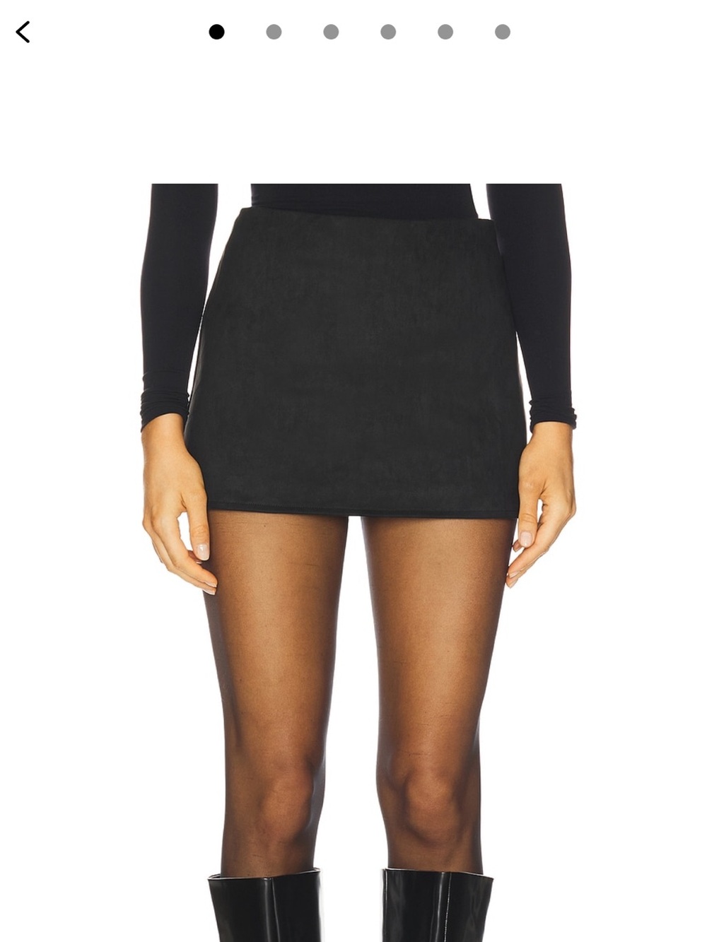 Black Suede-Look Mini Skirt